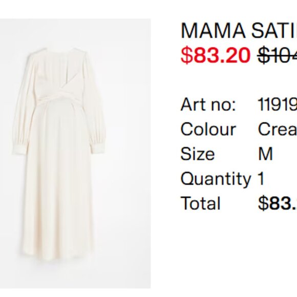 H&M cream maternity midi dress - Picture 2 of 8